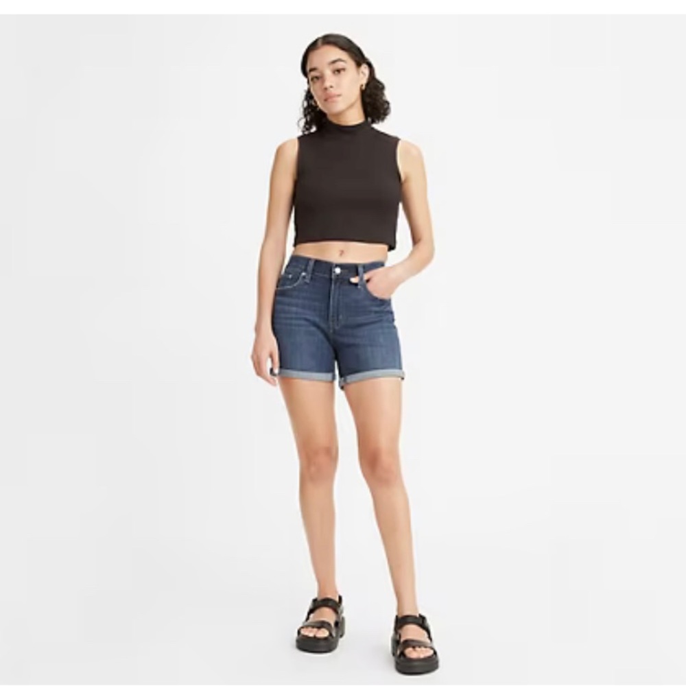 Levi’s Mid Length Denim Shorts Dark Wash size 27 - Picture 4 of 11
